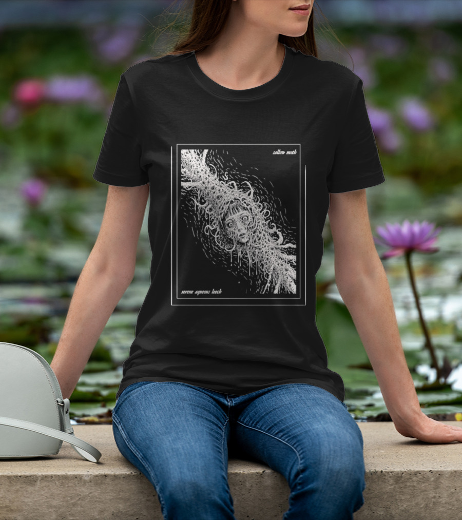 Sallow Moth Serene Aqueous Leech Surreal Horror Waveform T-Shirt
