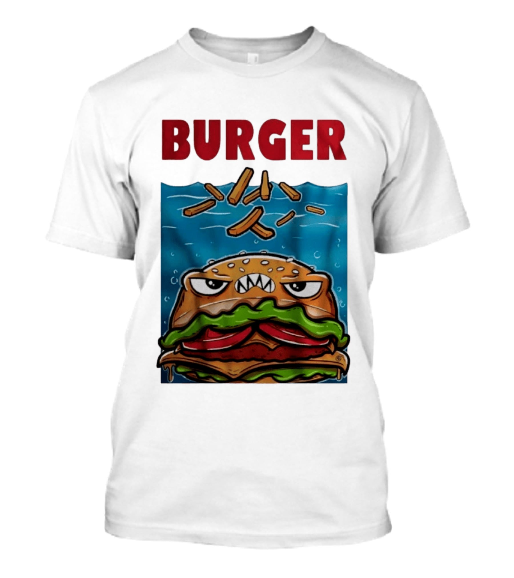 Angry Burger With Fries Burger T-Shirt