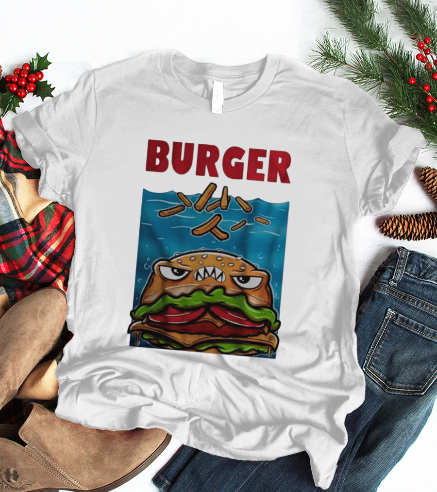 Angry Burger With Fries Burger T-Shirt