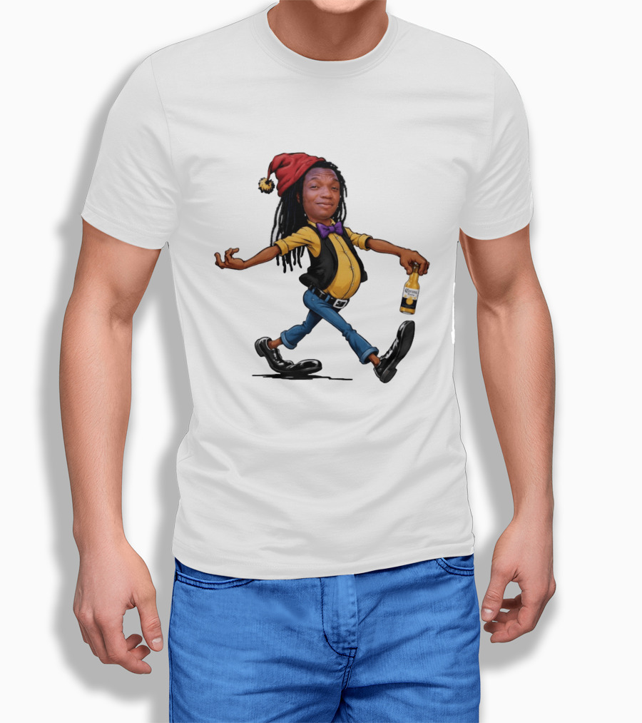Caricature Man With Dreadlocks Holding Corona Extra Beer T-Shirt
