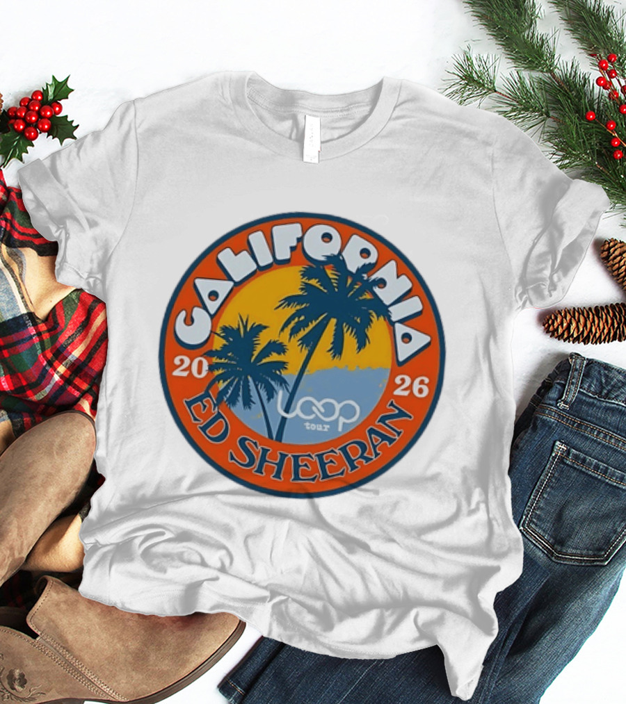 California 2026 Ed Sheeran Loop Tour Palm Trees Circle T-Shirt