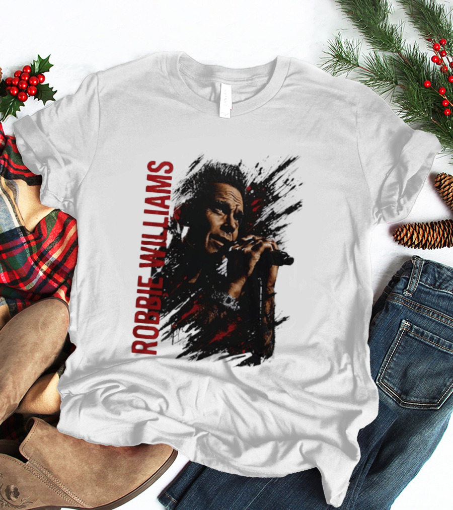 Robbie Williams Pop Star Singer Microphone Performance T-Shirt