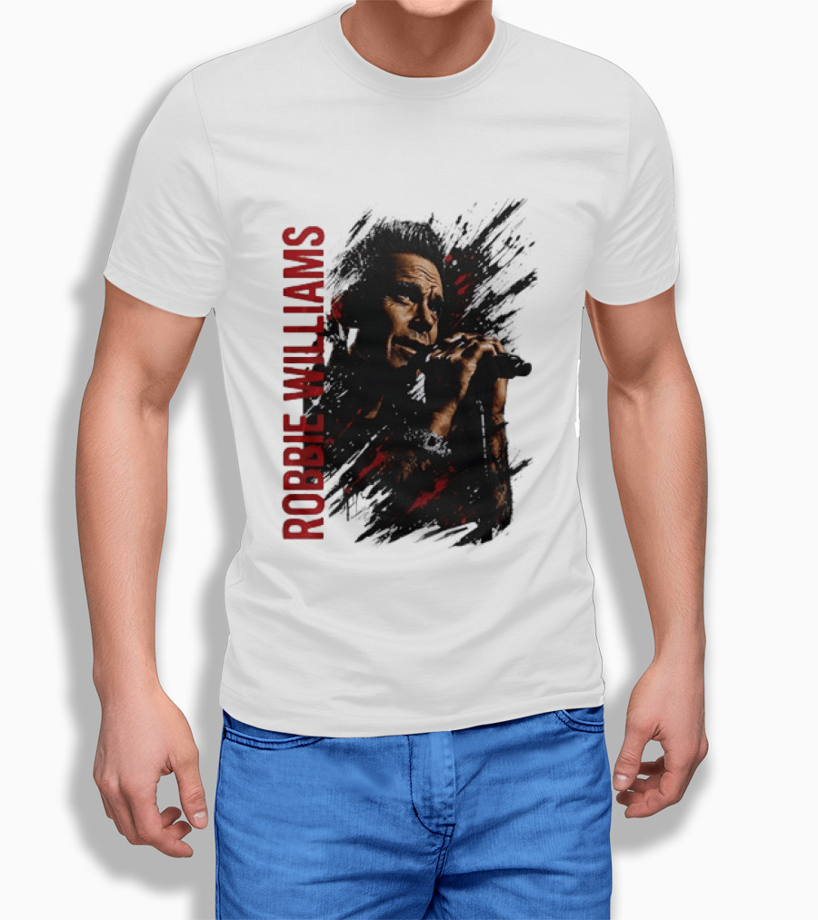 Robbie Williams Pop Star Singer Microphone Performance T-Shirt