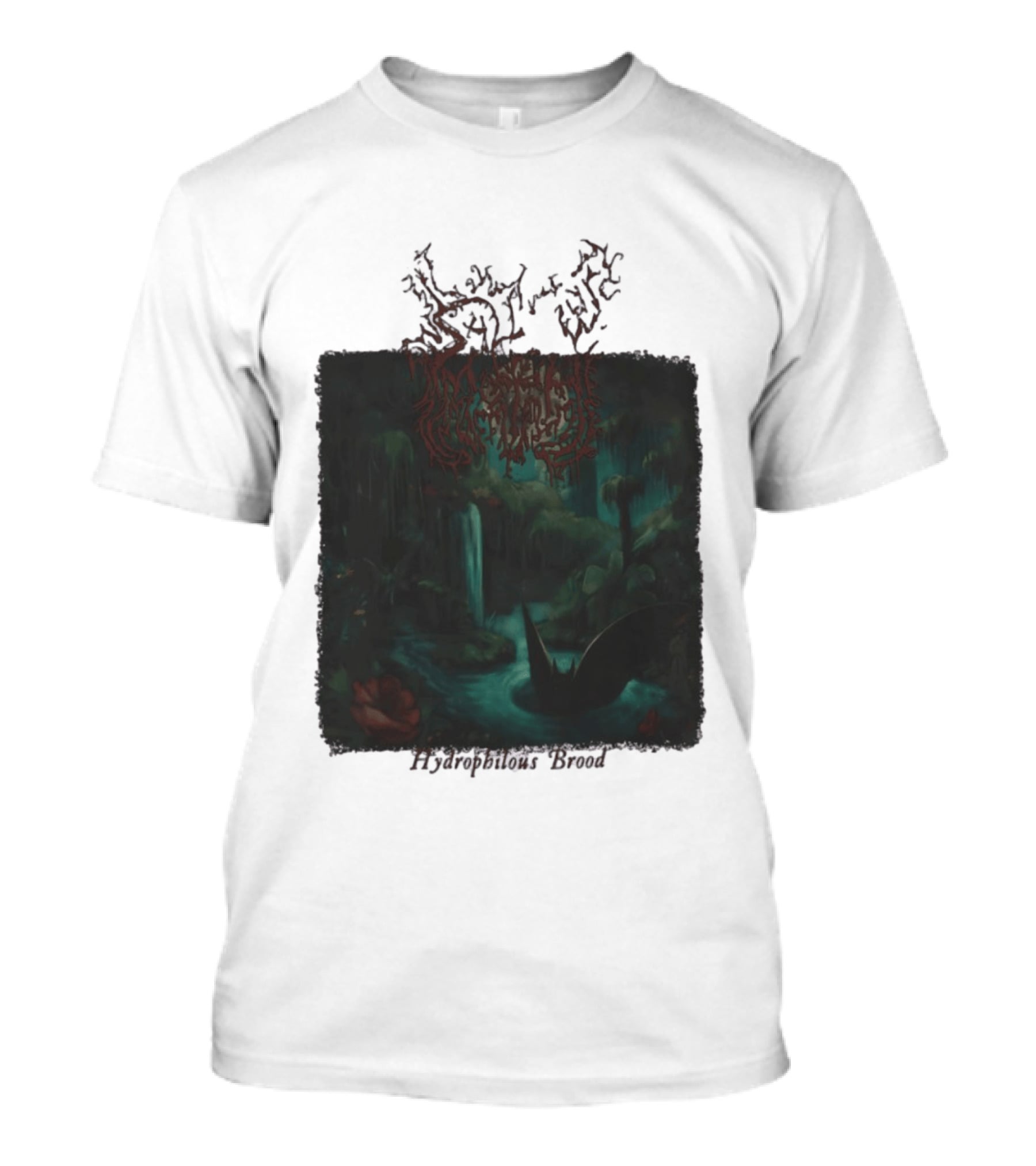 Sallow Hydrophilous Brood Metal Nightmare Forest Scene T-Shirt