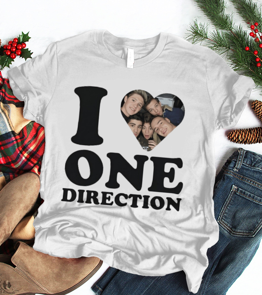 I Love One Direction Heart Niall Horan Band Photo T-Shirt