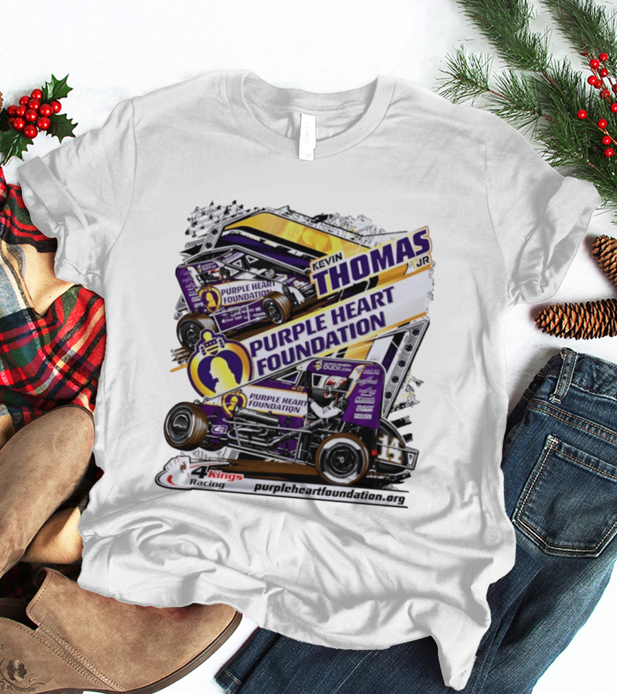 Kevin Thomas Jr Purple Heart Foundation Sprint Car 4 Kings Racing T-Shirt