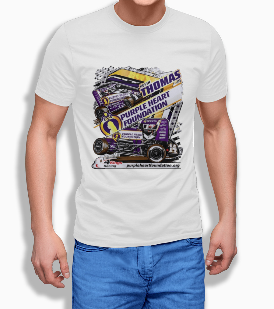 Kevin Thomas Jr Purple Heart Foundation Sprint Car 4 Kings Racing T-Shirt