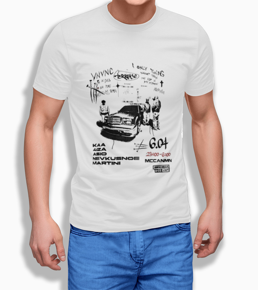 Terrace A$AP Rocky Ego Mirror 6 04 Vintage Car Sketch T-Shirt