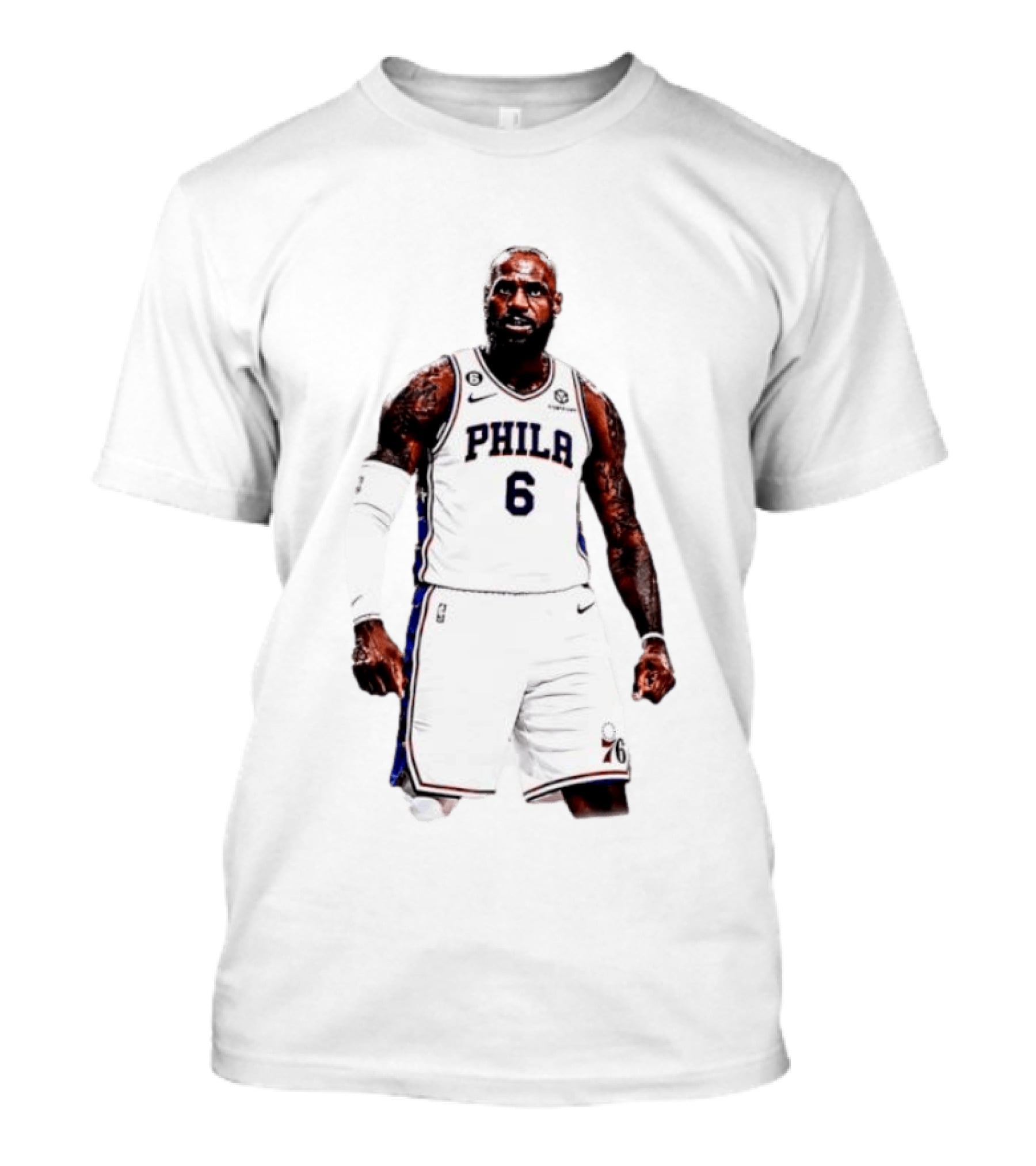 LeBron James Philadelphia 76ers Number 6 NBA Jersey T-Shirt