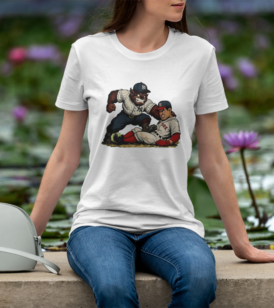 New York Yankees Werewolf Vs Boston Red Sox Player Showdown T-Shirt