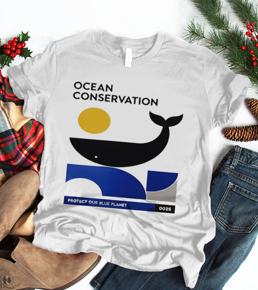 Ocean Conservation Whale Graphic Protect Our Blue Planet T-Shirt