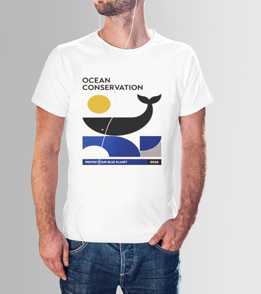 Ocean Conservation Whale Graphic Protect Our Blue Planet T-Shirt
