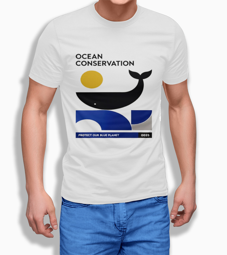 Ocean Conservation Whale Graphic Protect Our Blue Planet T-Shirt