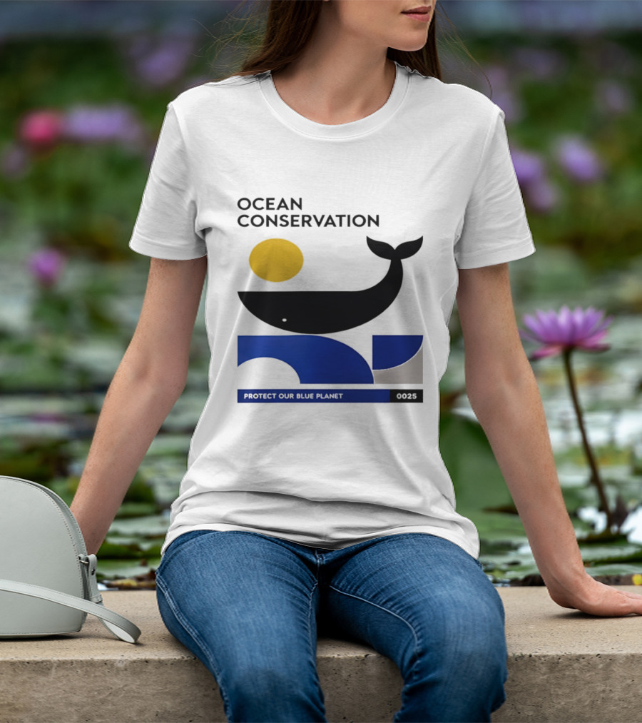 Ocean Conservation Whale Graphic Protect Our Blue Planet T-Shirt