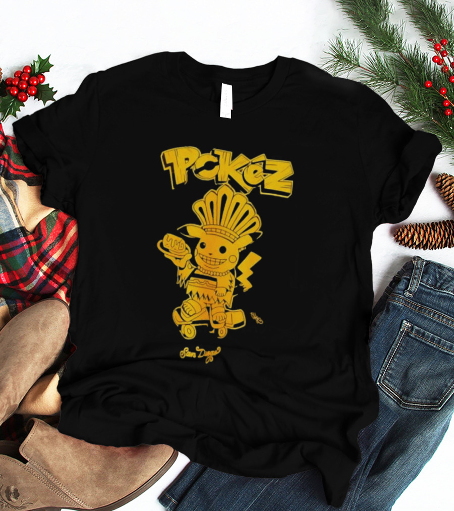 Pikachu Pokez San Diego Skateboard Taco Fun T-Shirt
