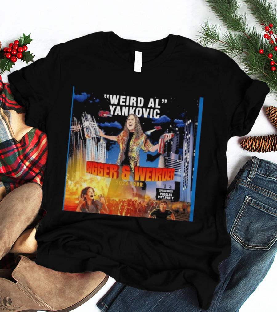 Weird Al Yankovic Bigger & Weirder 2026 Tour Special Guest Puddles Pity Party T-Shirt