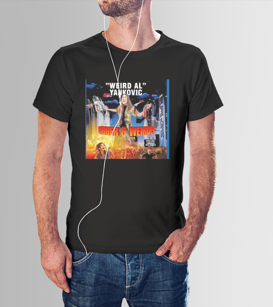 Weird Al Yankovic Bigger & Weirder 2026 Tour Special Guest Puddles Pity Party T-Shirt