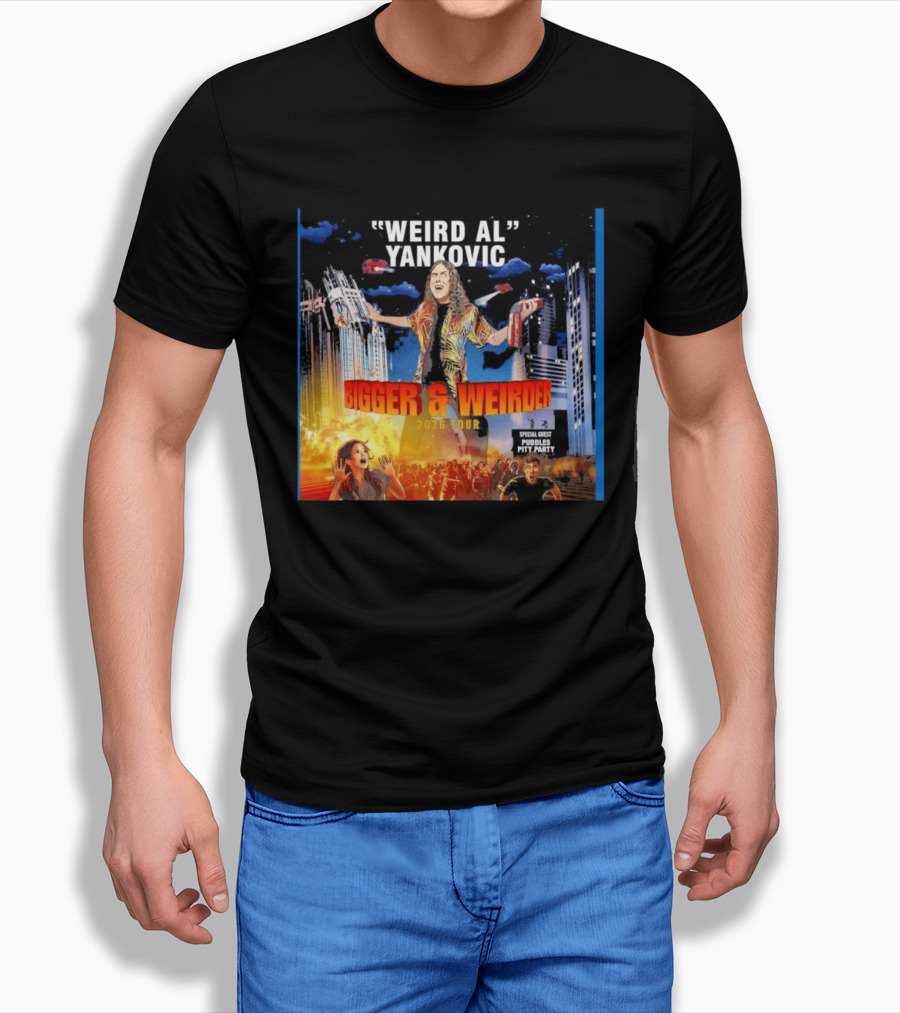 Weird Al Yankovic Bigger & Weirder 2026 Tour Special Guest Puddles Pity Party T-Shirt
