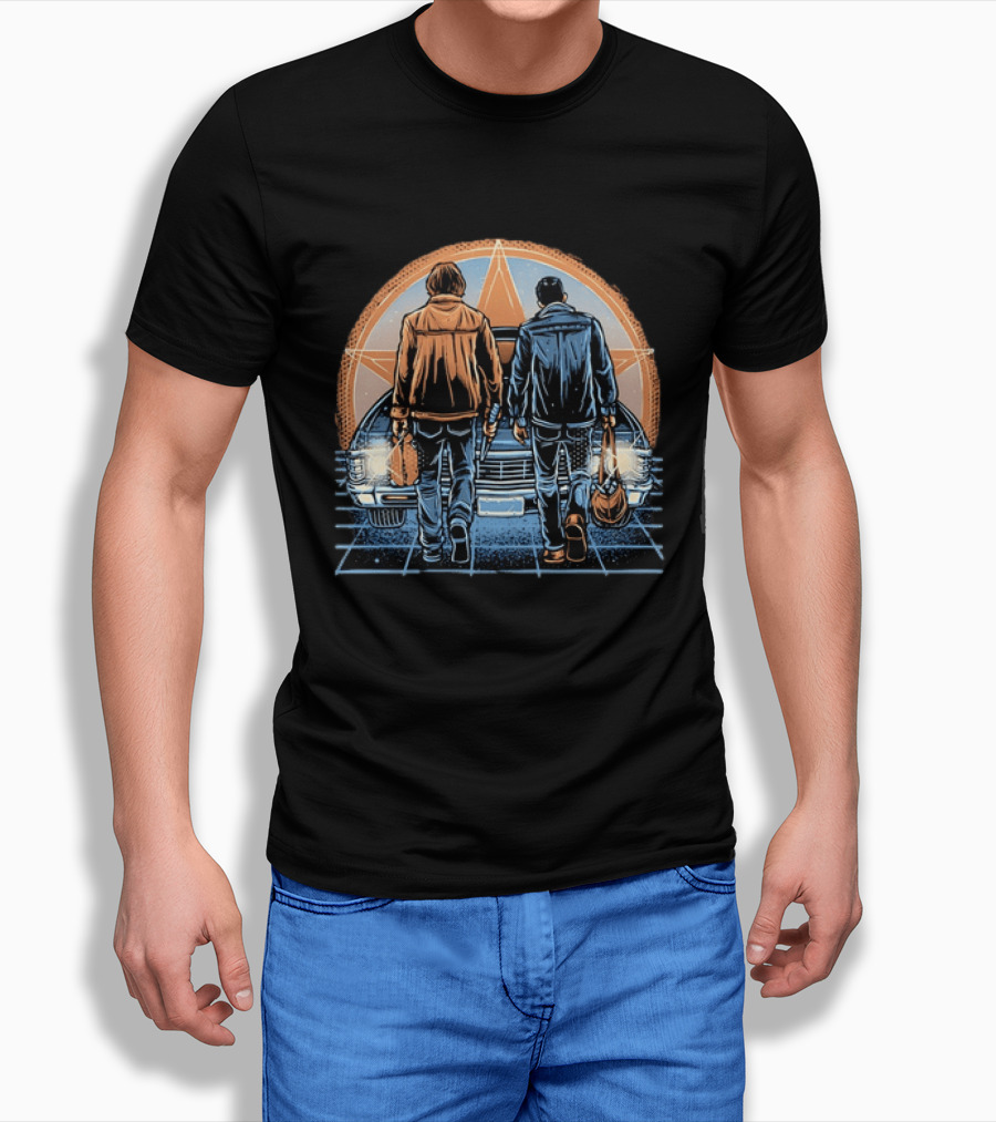 Sam And Dean Winchester Impala Star Supernatural T-Shirt