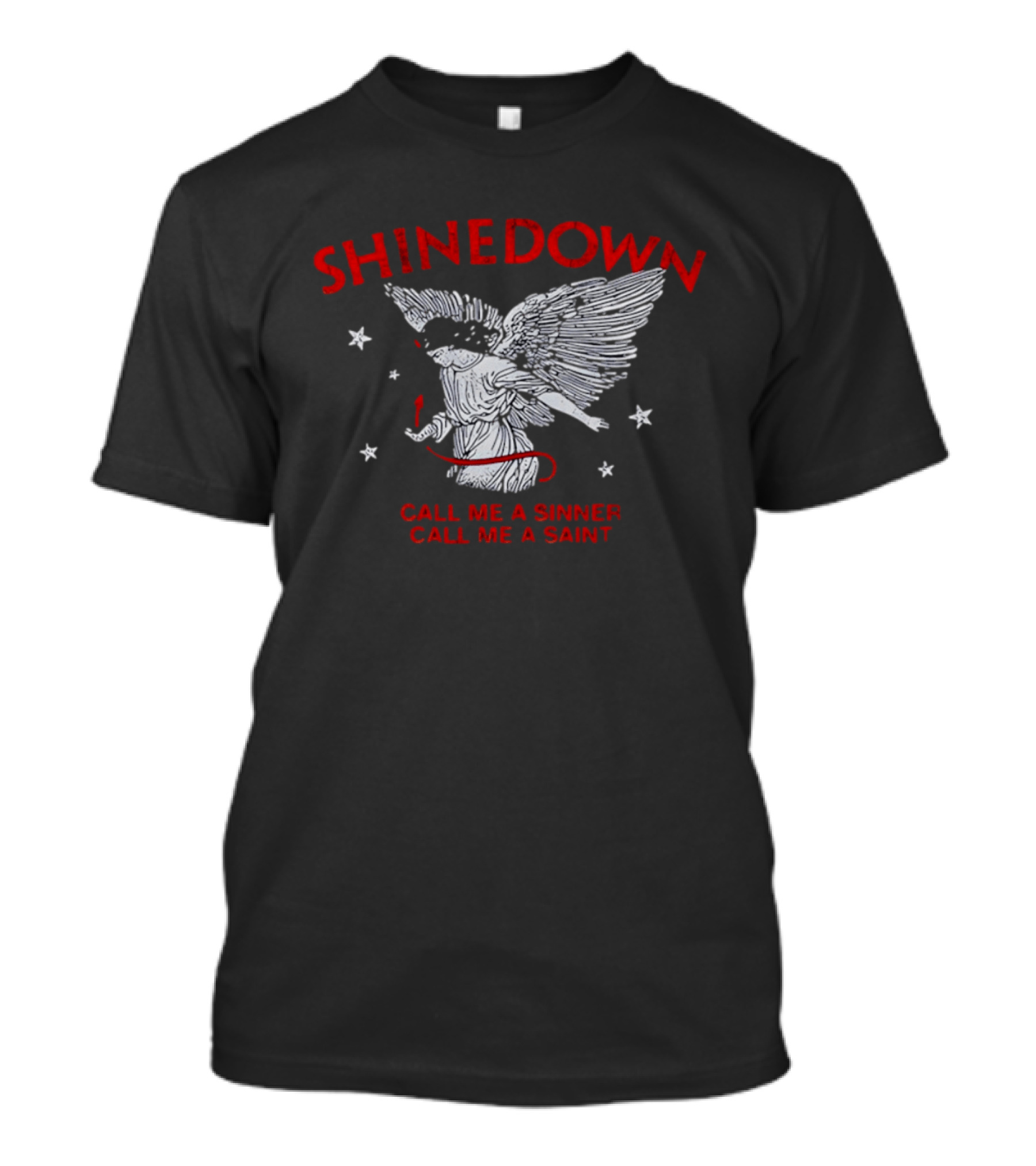 Shinedown Call Me A Sinner Call Me A Saint Angel Wings And Stars T-Shirt