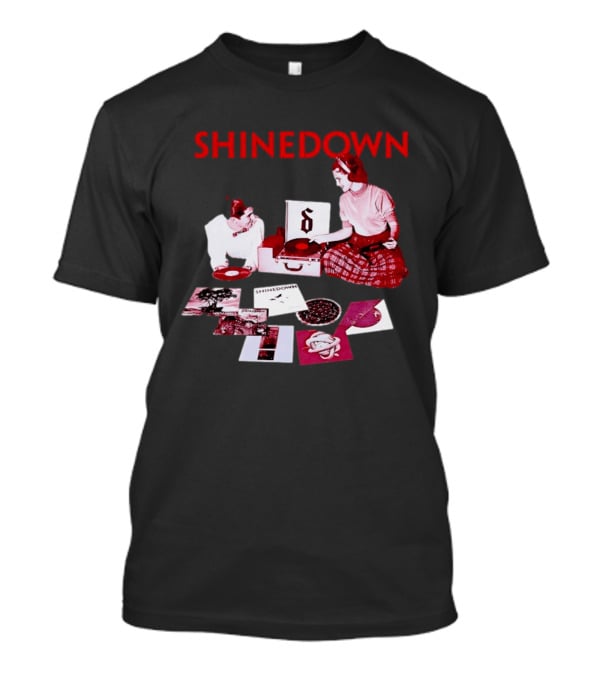 Shinedown Vinyl Record Collage Retro Music Band T-Shirt
