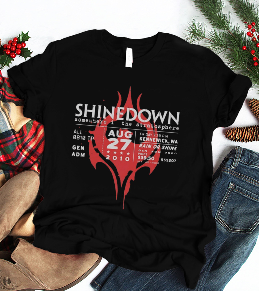 Shinedown Somewhere In The Stratosphere Kennewick Concert August 27 2010 General Admission T-Shirt