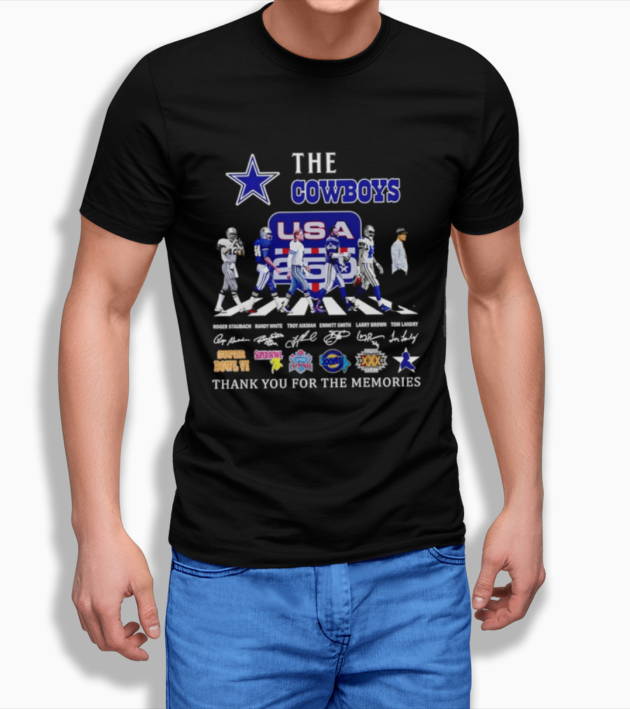 The Dallas Cowboys USA Abbey Road Super Bowl Thank You For The Memories T-Shirt