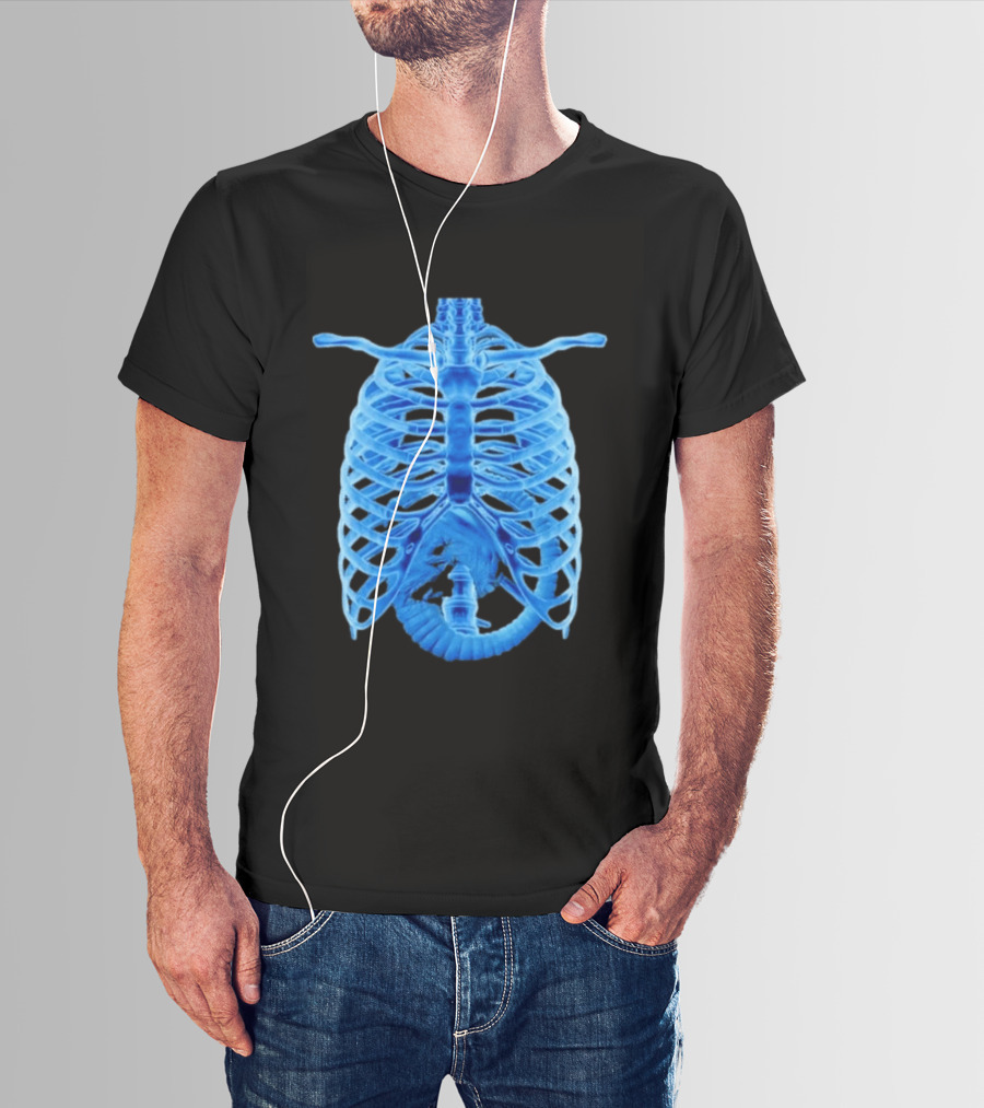 Alien Chestburster X Ray Rib Cage Black T-Shirt