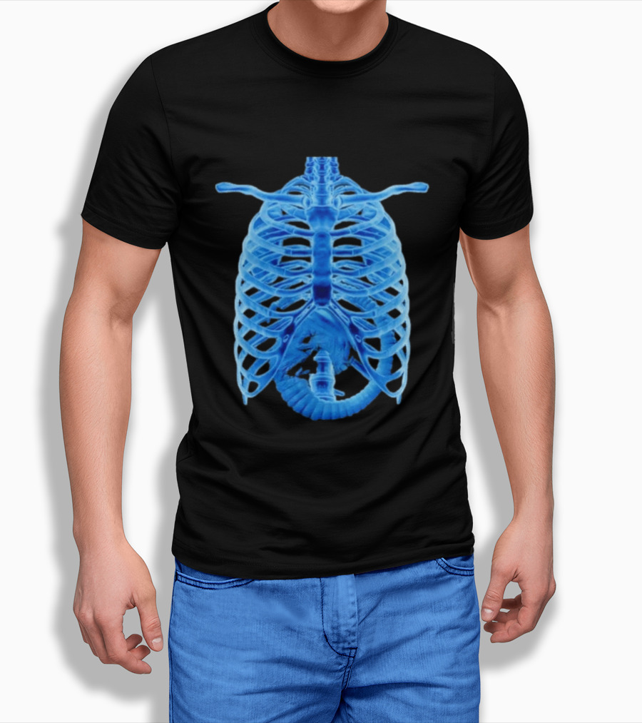 Alien Chestburster X Ray Rib Cage Black T-Shirt