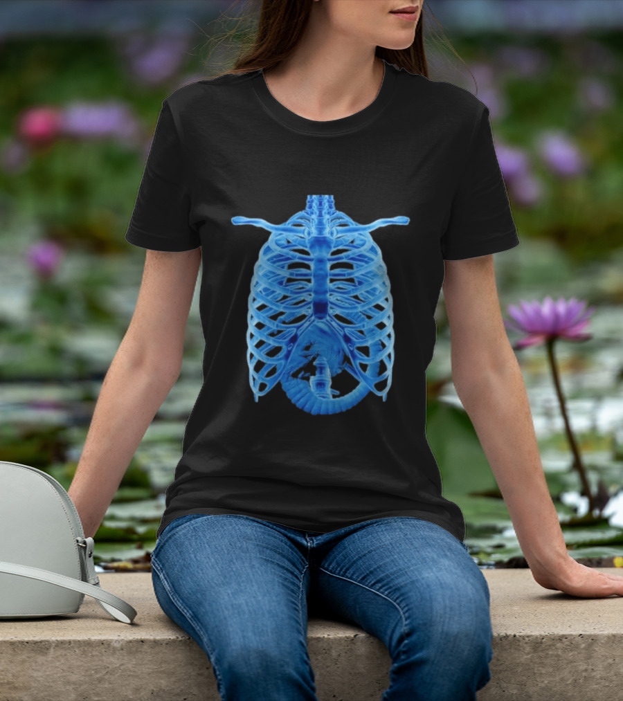 Alien Chestburster X Ray Rib Cage Black T-Shirt