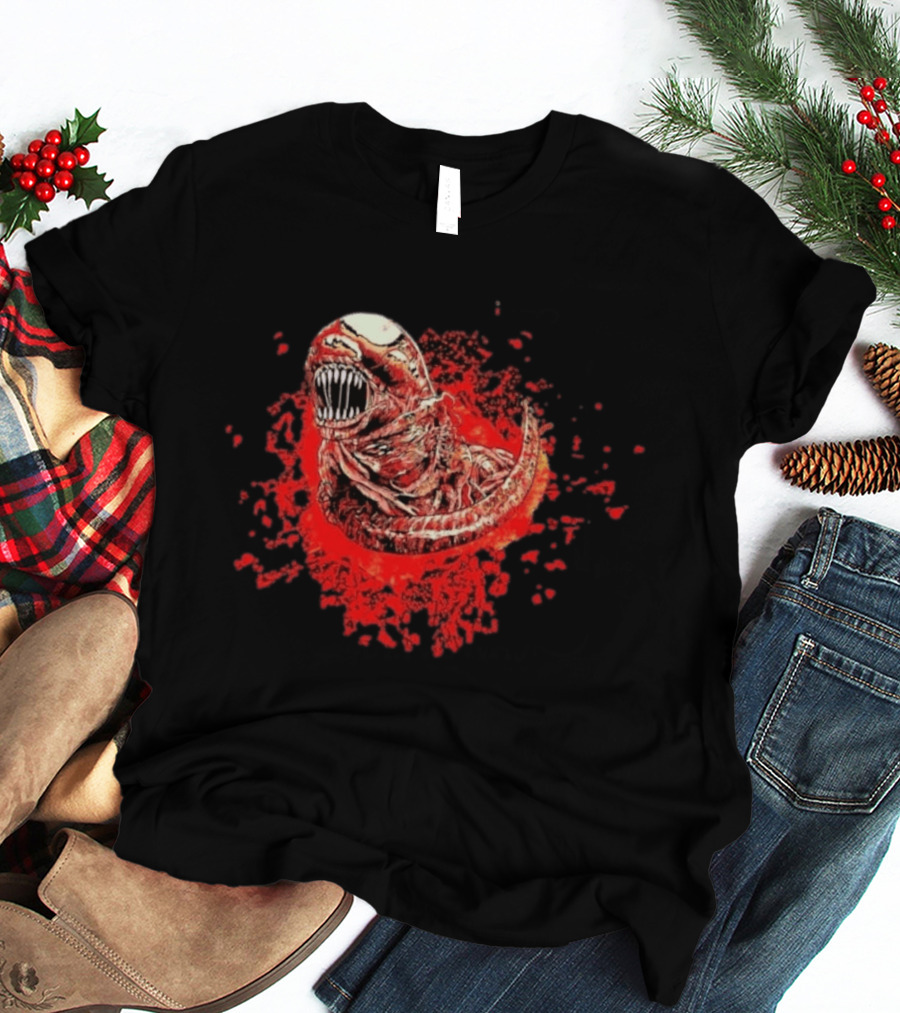 Aliens Chestburster Sci Fi Horror Blood Splatter Creature T-Shirt