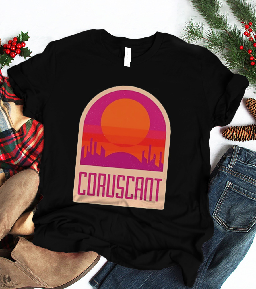 Coruscant Cityscape Star Wars Sci Fi Sunset Scene T-Shirt