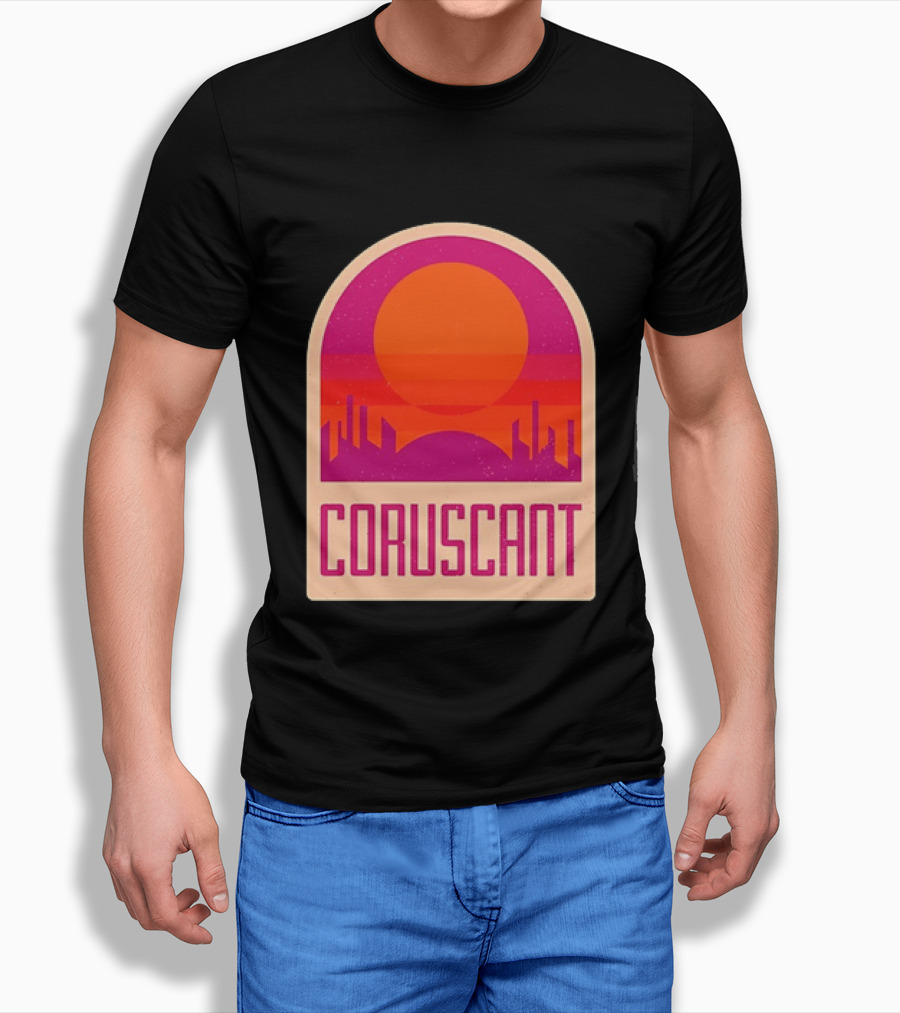 Coruscant Cityscape Star Wars Sci Fi Sunset Scene T-Shirt