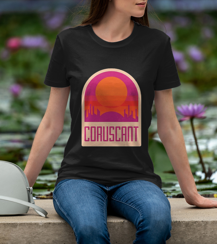 Coruscant Cityscape Star Wars Sci Fi Sunset Scene T-Shirt