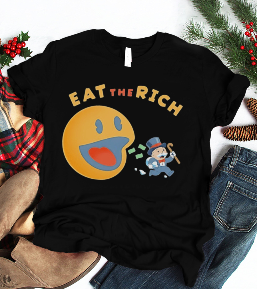 Eat The Rich Monopoly Man Pac Man Capitalism T-Shirt