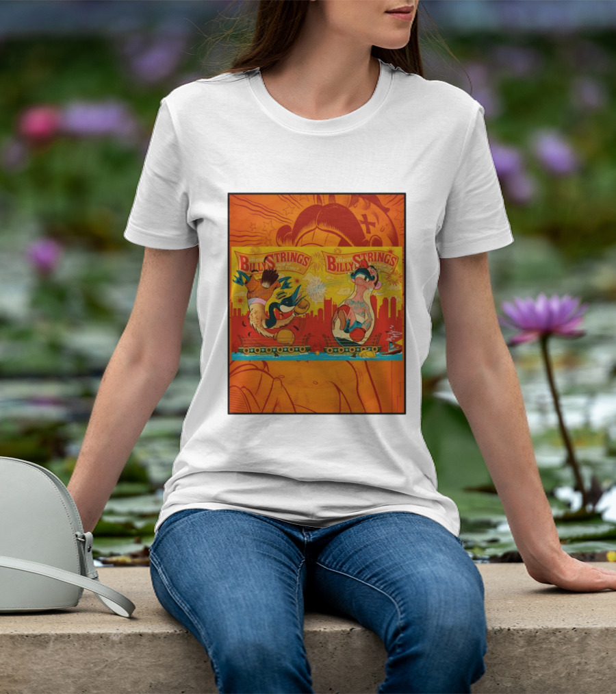 Billy Strings Greatest Show Of All Time Boxing Panels Playful Cartoon T-Shirt
