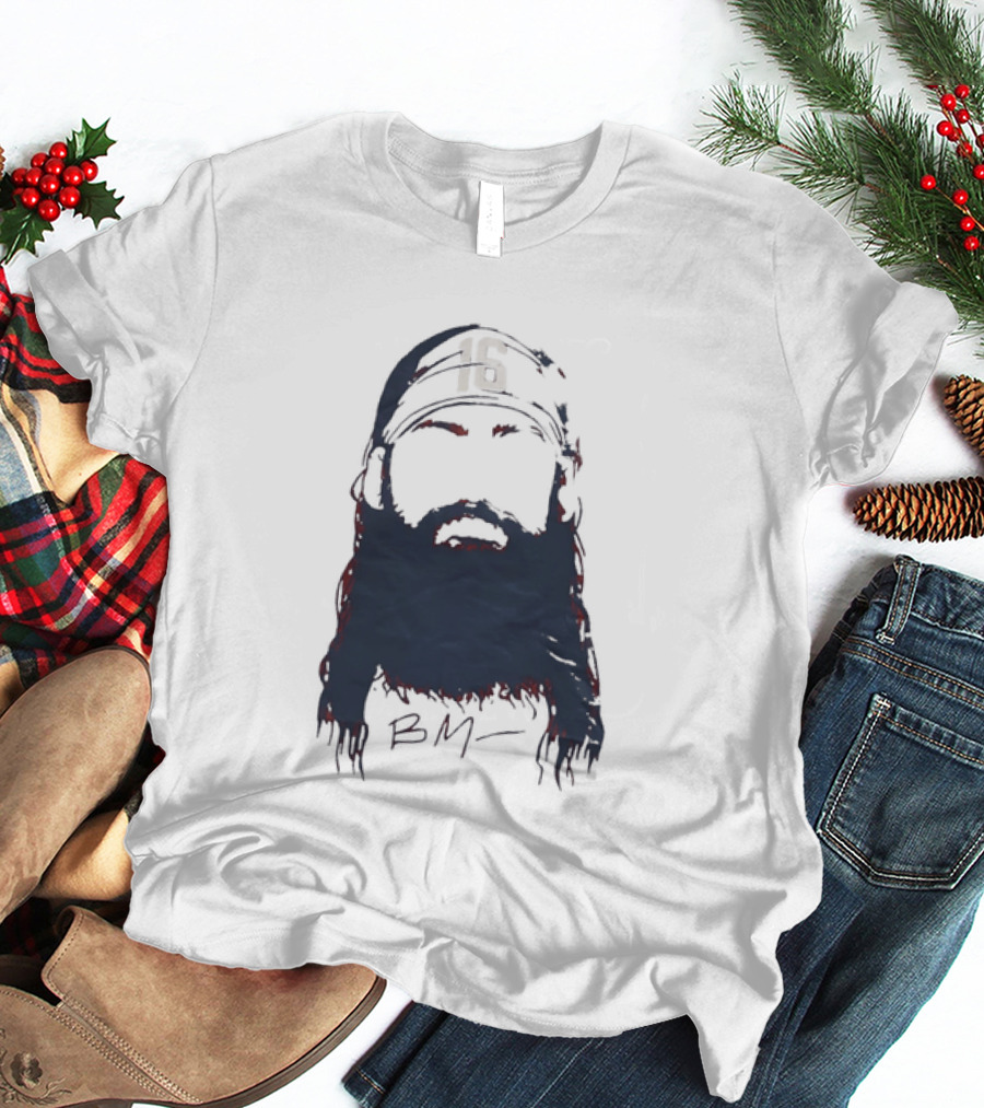 Brandon Marsh 16 Philadelphia Phillies Beard Silhouette BM Cap T-Shirt