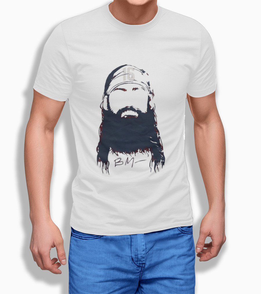 Brandon Marsh 16 Philadelphia Phillies Beard Silhouette BM Cap T-Shirt
