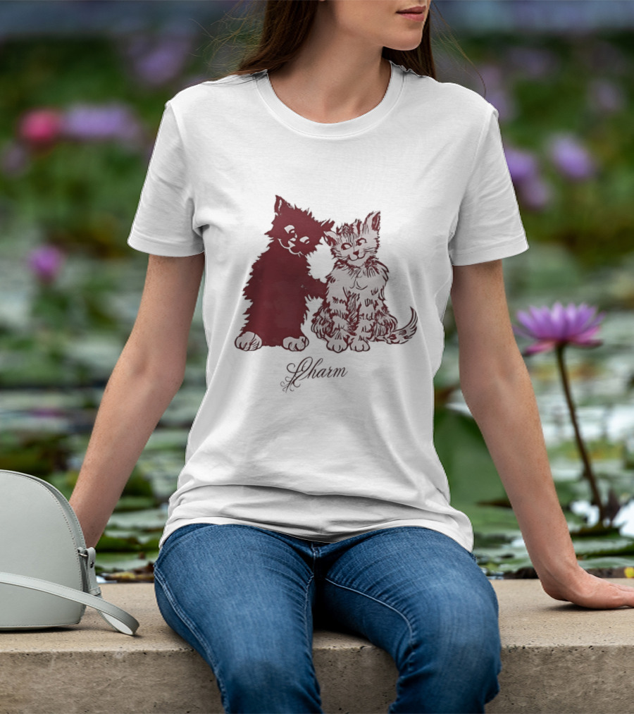 Charm Kittens Cats Hugging T-Shirt