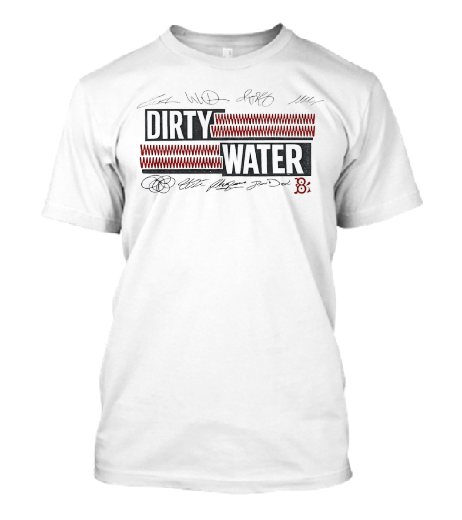 Dirty Water Boston Red Sox Fenway Park Autograph Baseball Stitching Red Sox Player Signatures T-Shirt