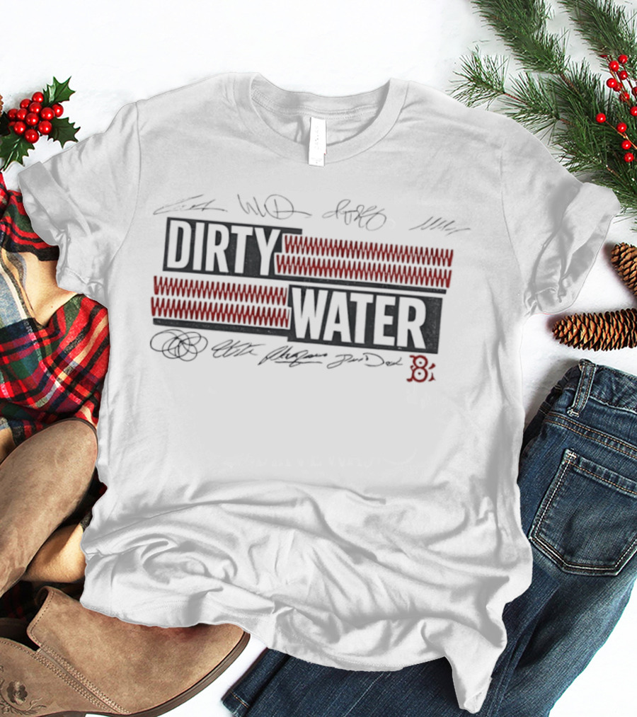 Dirty Water Boston Red Sox Fenway Park Autograph Baseball Stitching Red Sox Player Signatures T-Shirt