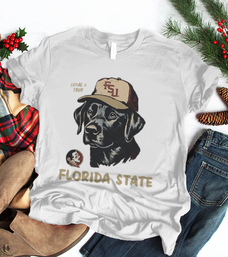 Florida State Loyal And True Labrador Retriever FSU Hat Fan Gear T-Shirt