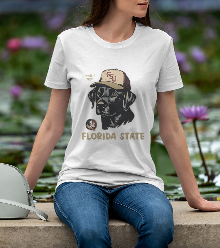 Florida State Loyal And True Labrador Retriever FSU Hat Fan Gear T-Shirt