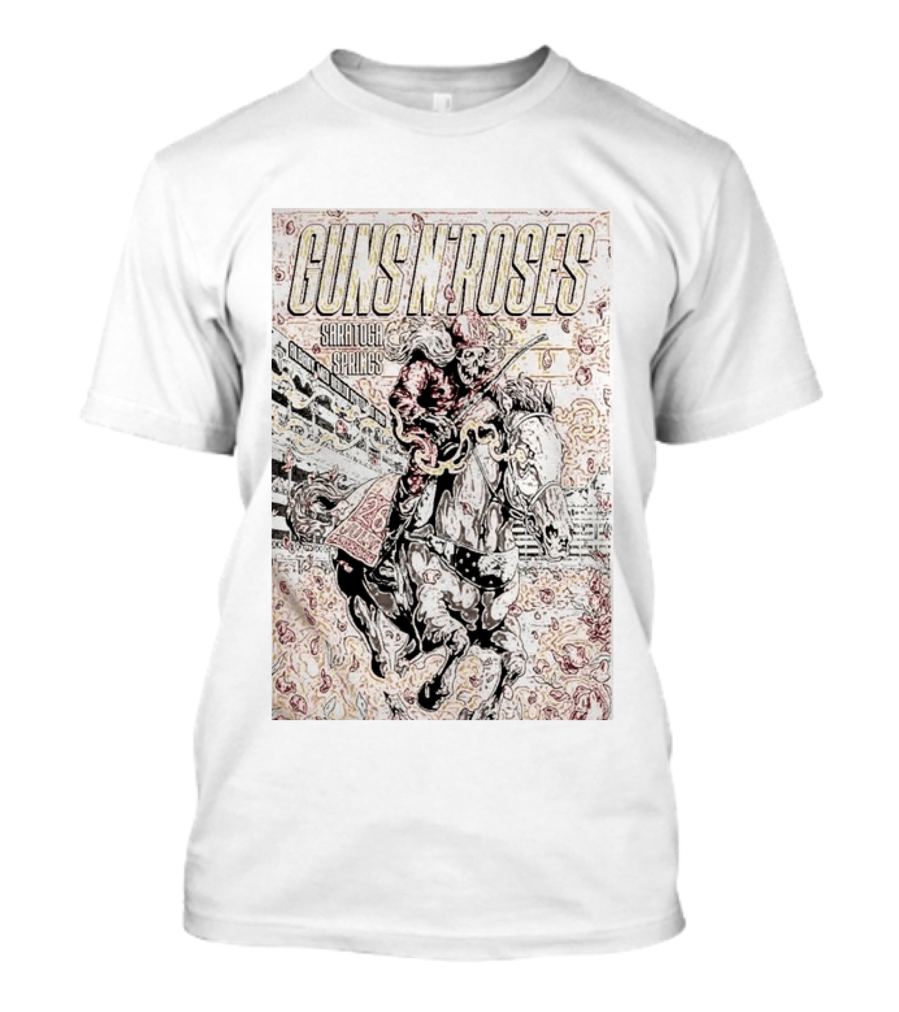 Guns N' Roses Saratoga Springs July 26 Skeleton Horse Rider T-Shirt