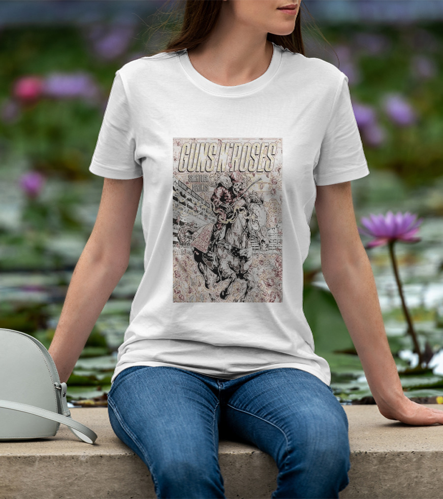 Guns N' Roses Saratoga Springs July 26 Skeleton Horse Rider T-Shirt