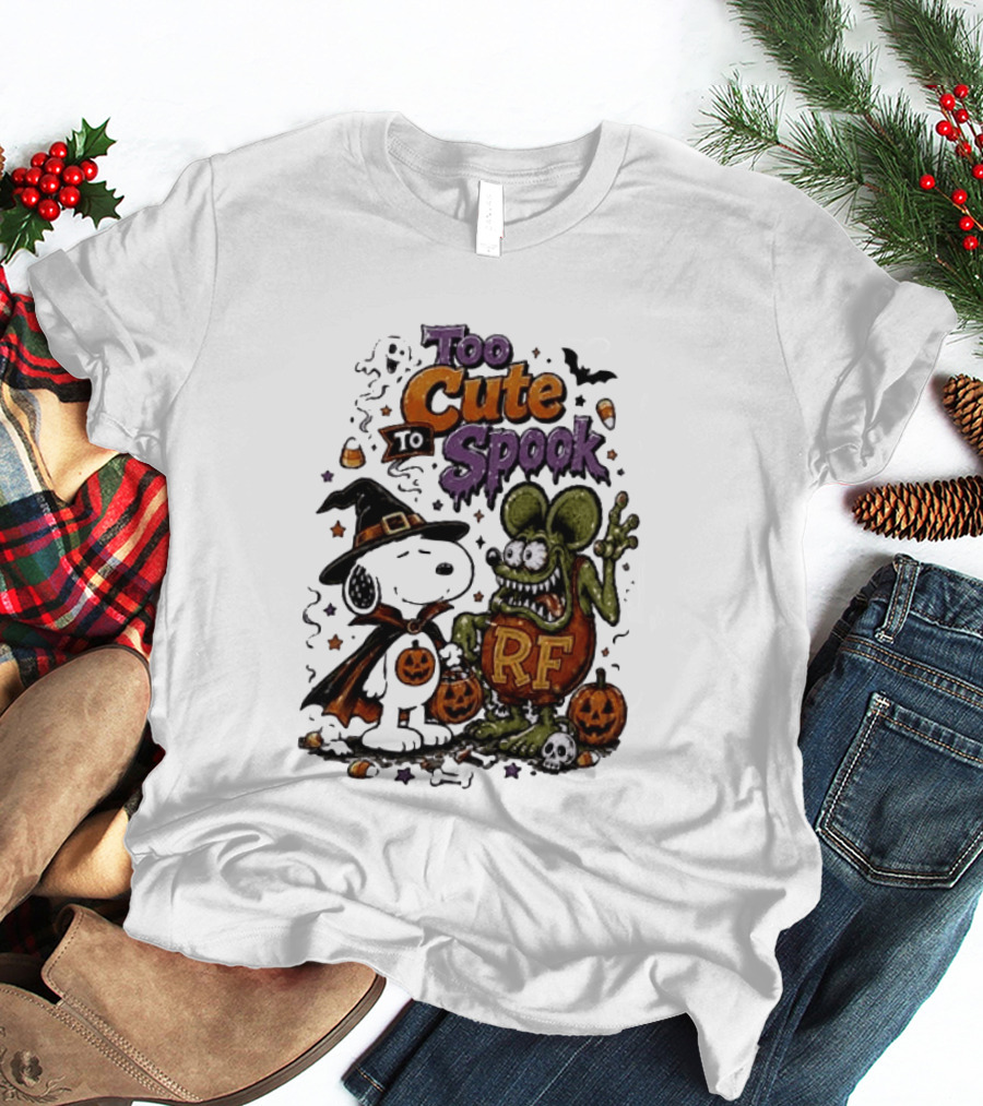 Too Cute To Spook Peanuts Snoopy X Rat Fink Halloween T-Shirt