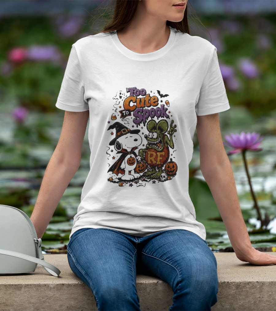 Too Cute To Spook Peanuts Snoopy X Rat Fink Halloween T-Shirt