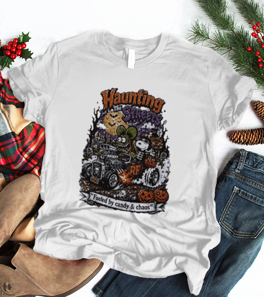 Peanuts Snoopy X Rat Fink Haunting The Streets Fueled By Candy & Chaos Halloween T-Shirt