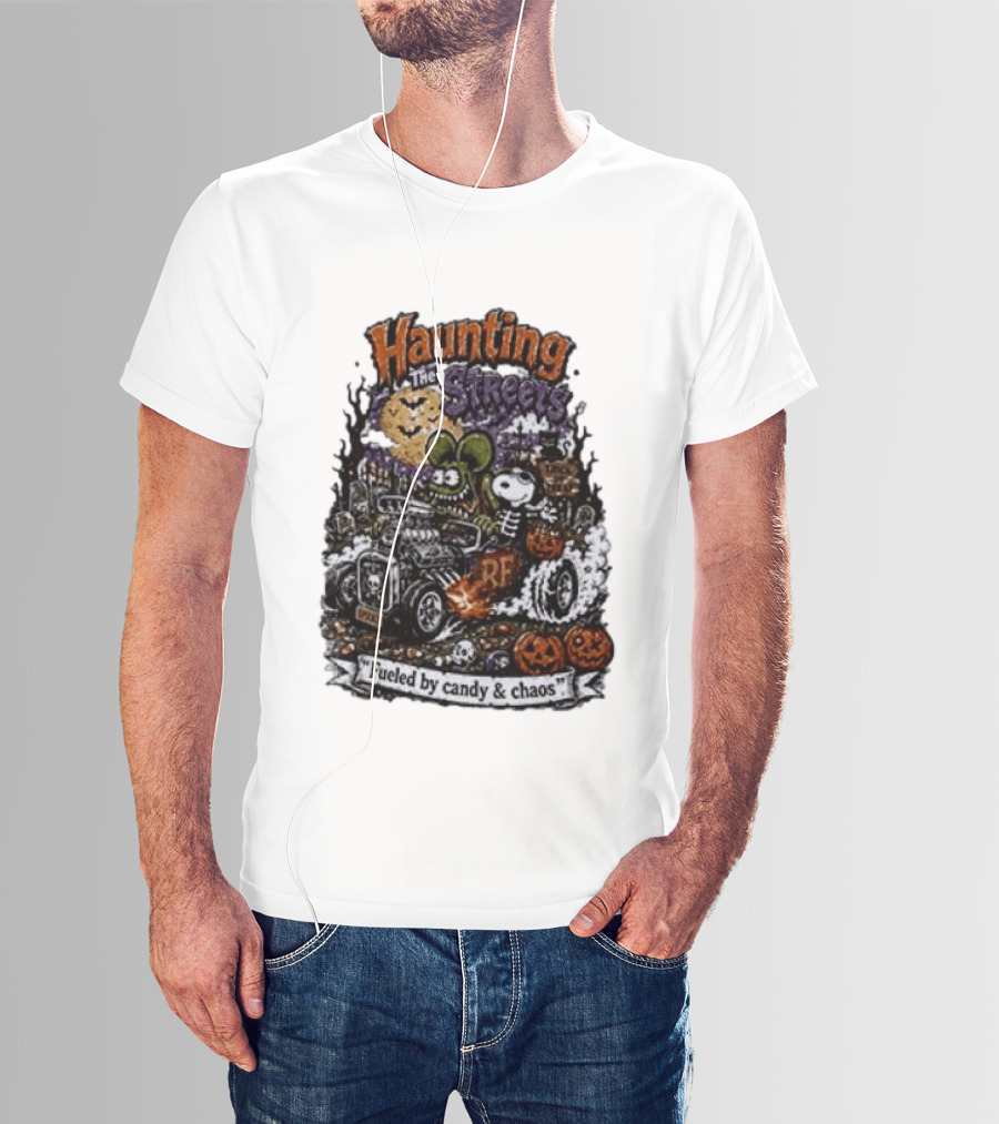 Peanuts Snoopy X Rat Fink Haunting The Streets Fueled By Candy & Chaos Halloween T-Shirt
