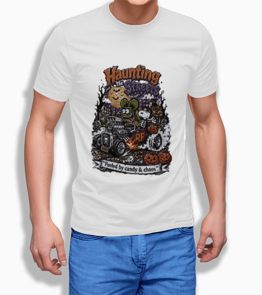 Peanuts Snoopy X Rat Fink Haunting The Streets Fueled By Candy & Chaos Halloween T-Shirt